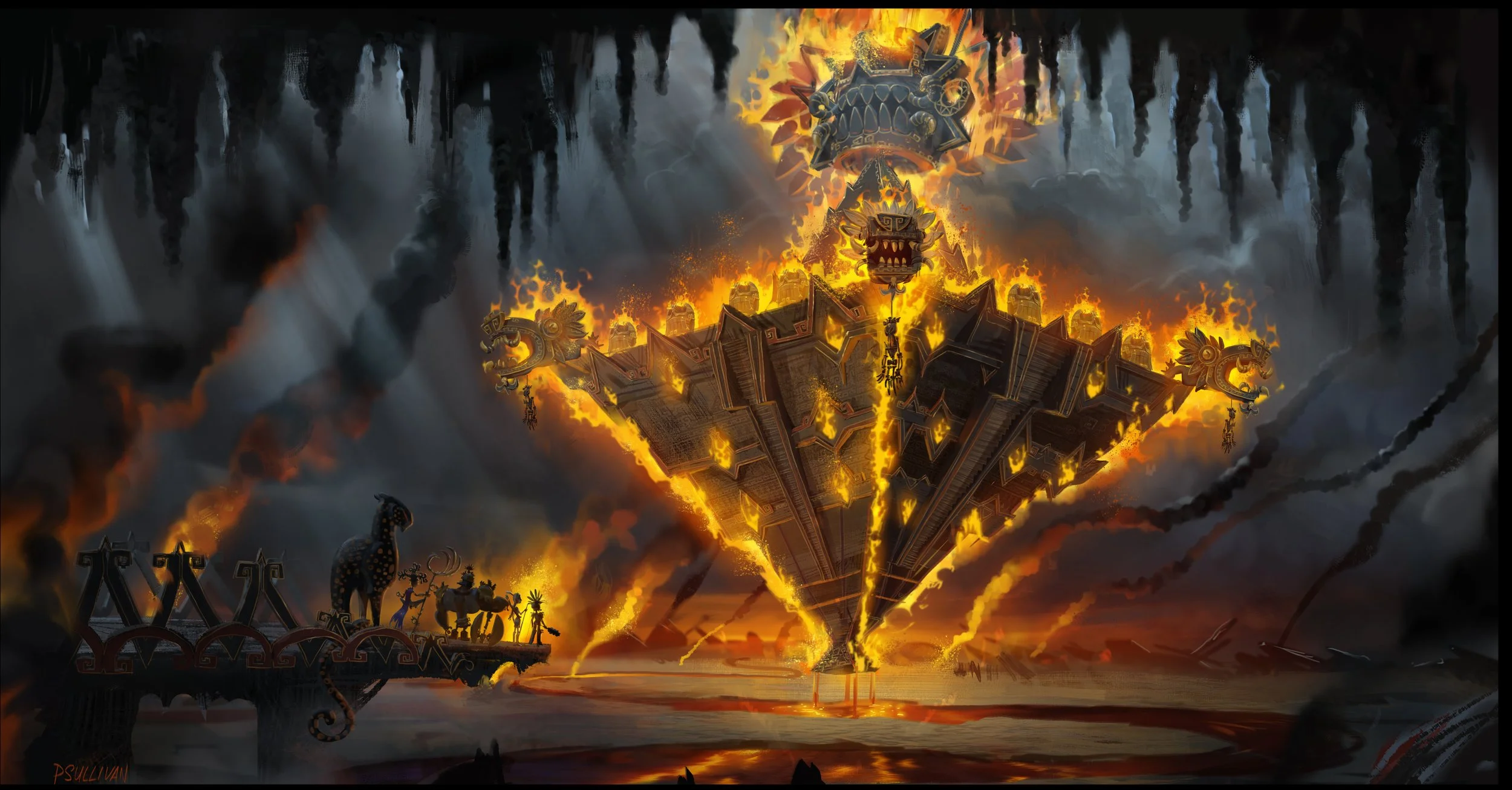 Lord Mictlan's Temple, Maya and the Three — Concept Art Association